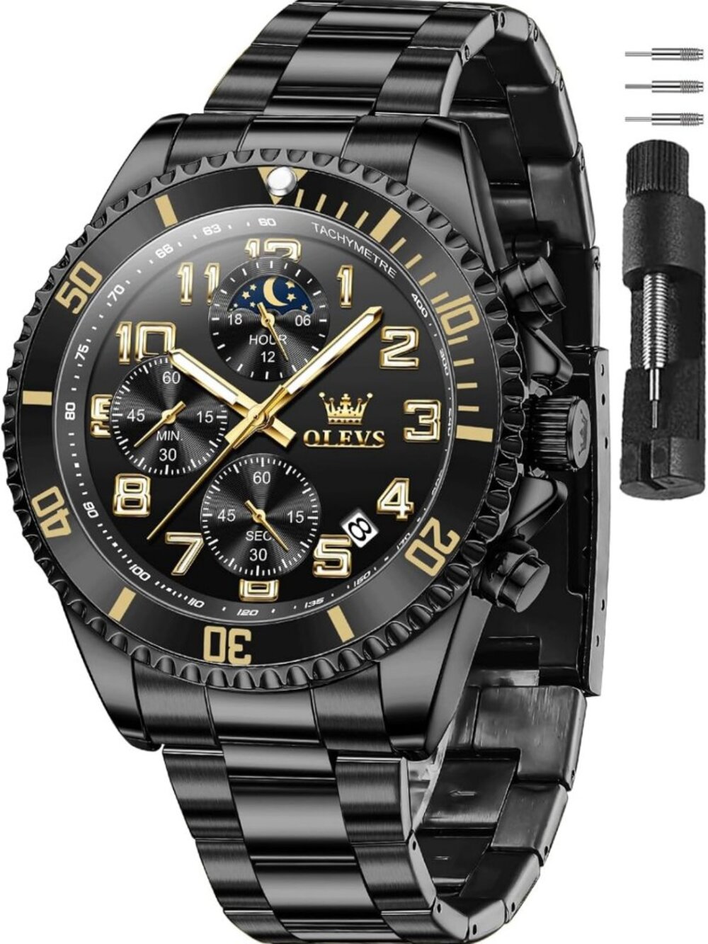 Stylish Stainless Steel Dress Watch for Men with Date Function - Perfect Gift!